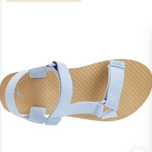 Freely Women's Chambray Light Blue Hook & Loop Sport Sandals Casual New